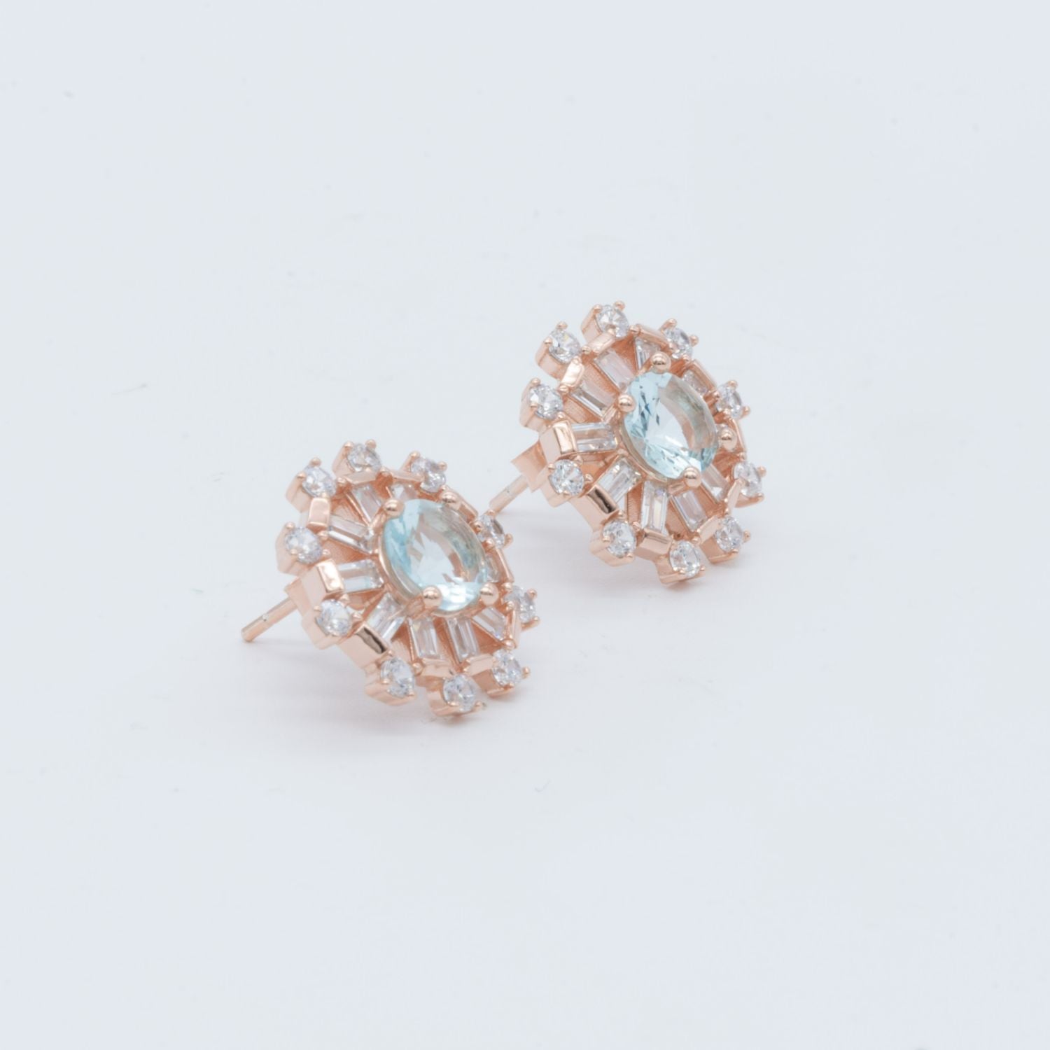 Rose Gold Sunburst Earrings